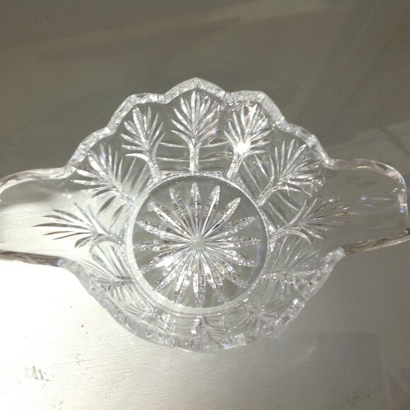 Vintage Cut Glass Crystal Unique Bowl - Picture 3 of 7